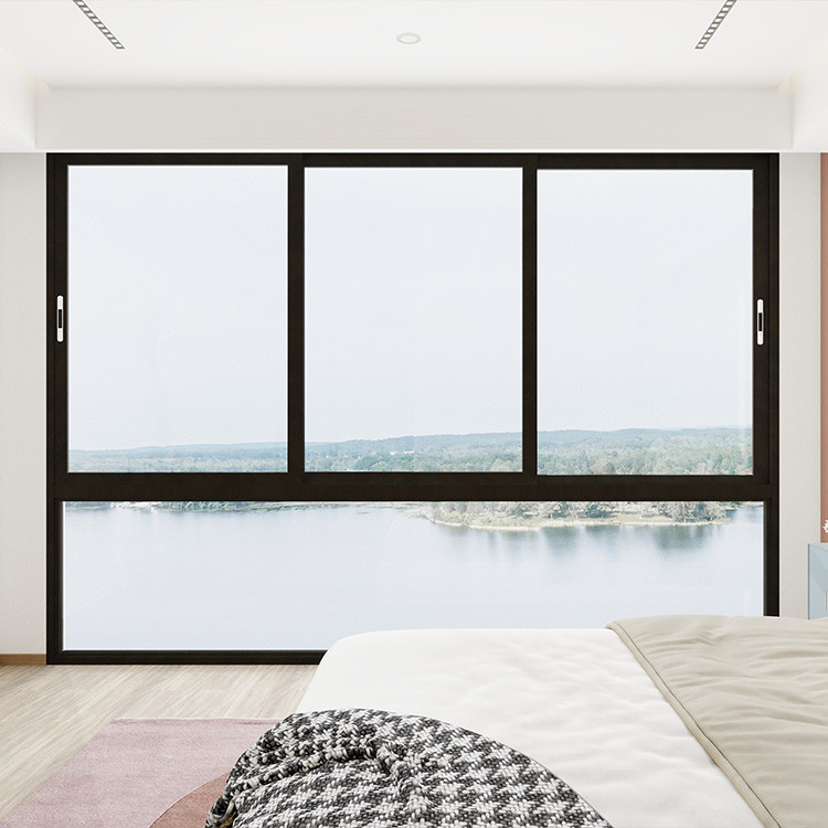VENEURS coulissantes pour plancher, coupe de pont en aluminium VENEURS coulissantes pour portes et fenêtres, VENEURS coulissantes en verre bleu